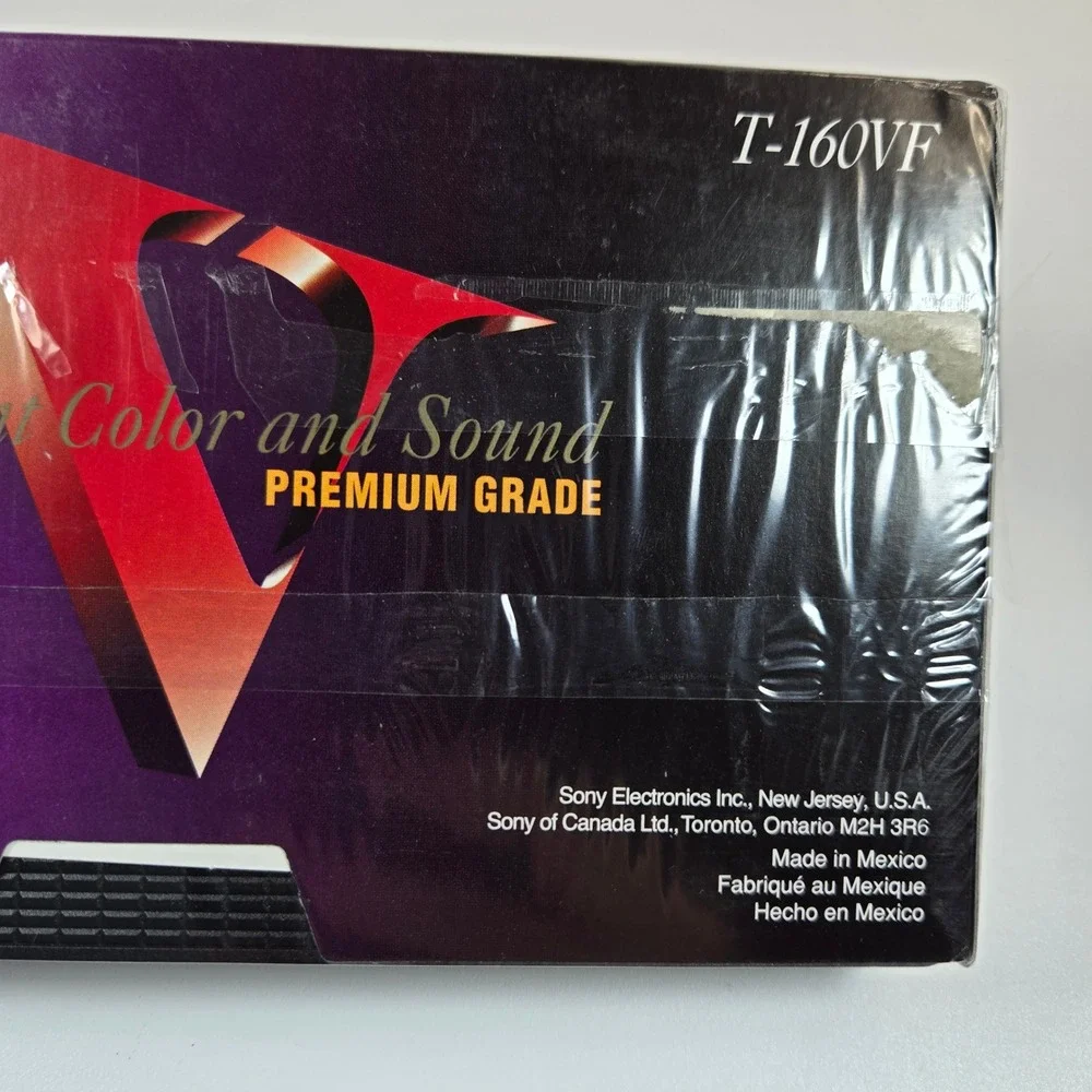 Sony T-160 Premium Grade VHS Blank Tape 8 Hours EP High Durability T-160VF New